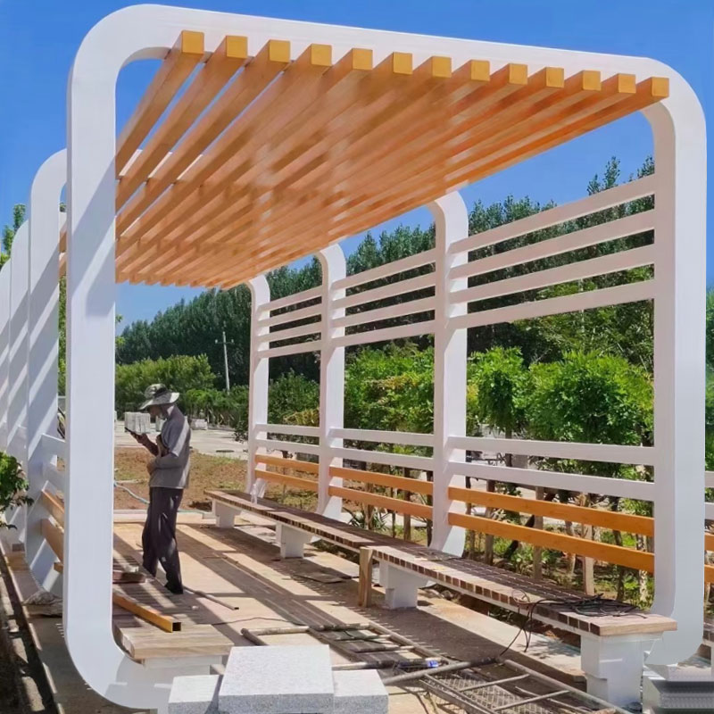 Konstpergola i rostfritt stål